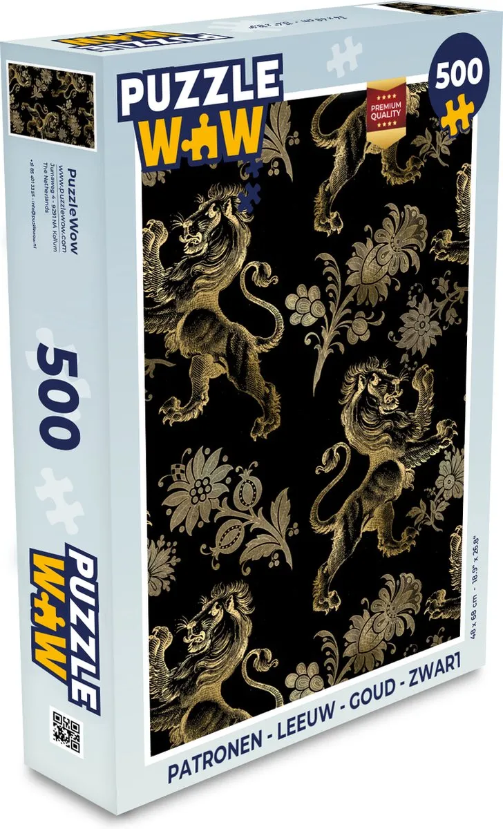 PuzzleWow Leeuw Legpuzzel 500 Stuks - Multicolor