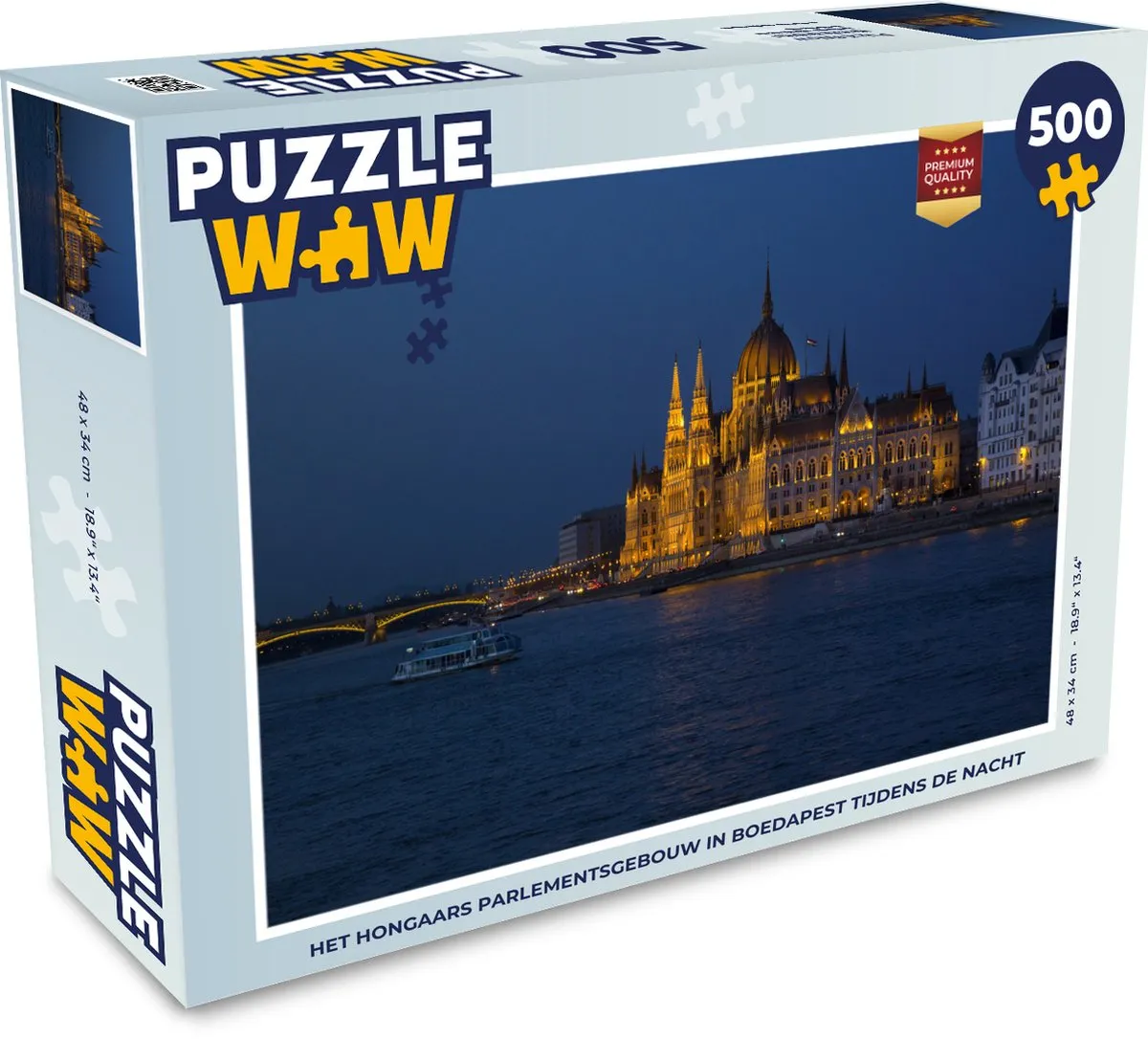 PuzzleWow Het Hongaars Parlement 500 Stuks Legpuzzel - Multicolor