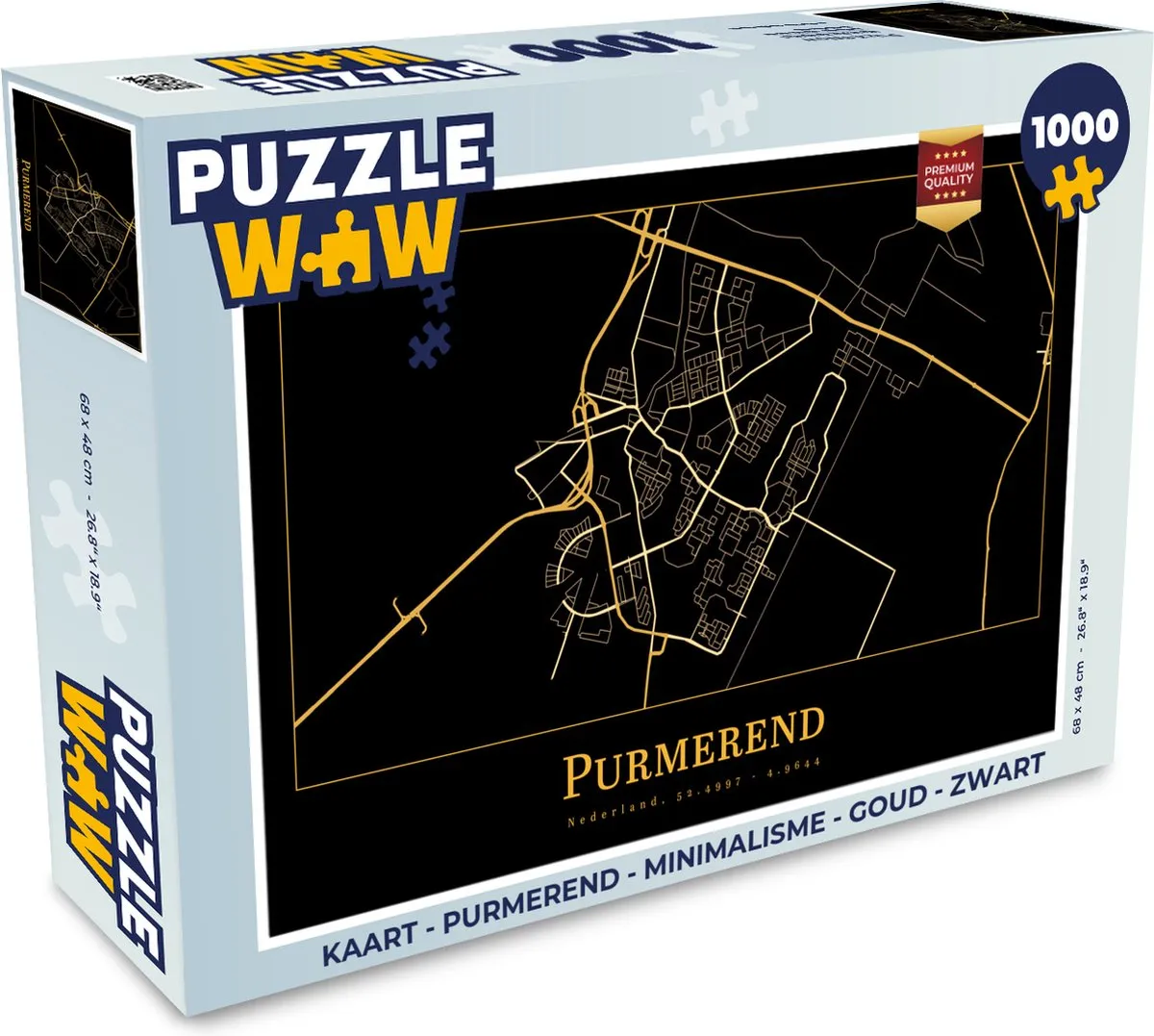 PuzzleWow Purmerend Minimalisme Legpuzzel 1000 Stuks