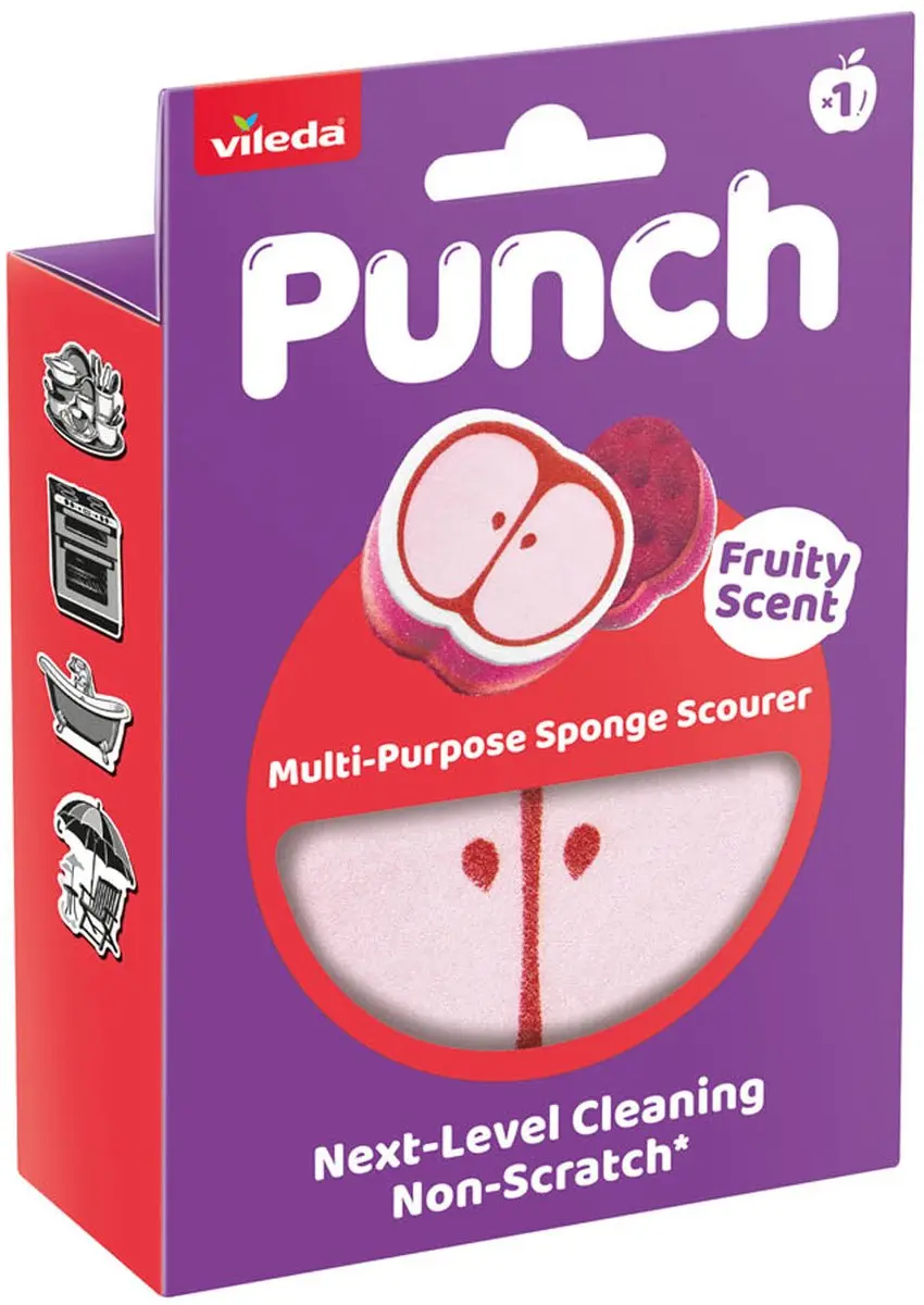 Vileda Schuurspons Punch Apple - Rood - afbeelding 2 van 2