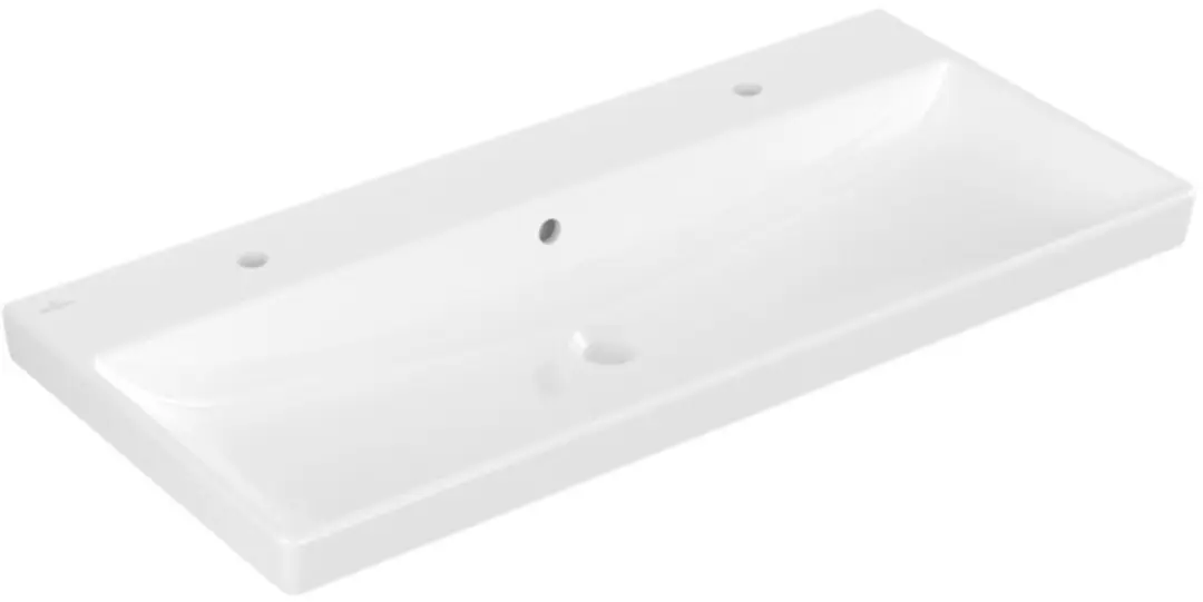 Villeroy & Boch Avento Meubelwastafel 100x47cm - 2 Kraangaten - CeramicPlus - Alpine Wit - afbeelding 3 van 5