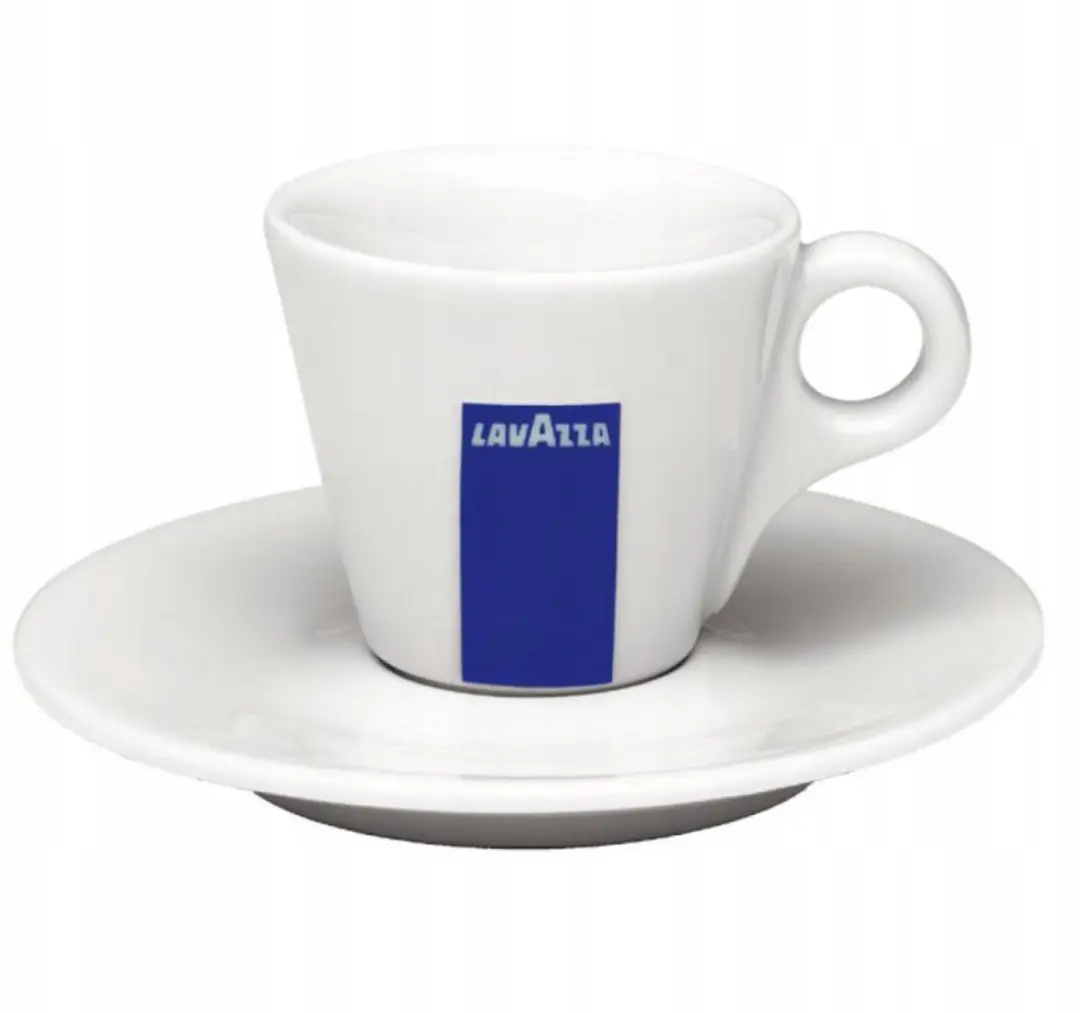 Merkloos Espressokopje met schotel, 90ml, porselein