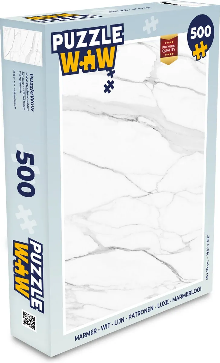 PuzzleWow Marmerlook Legpuzzel 500 Stuks - Multicolor