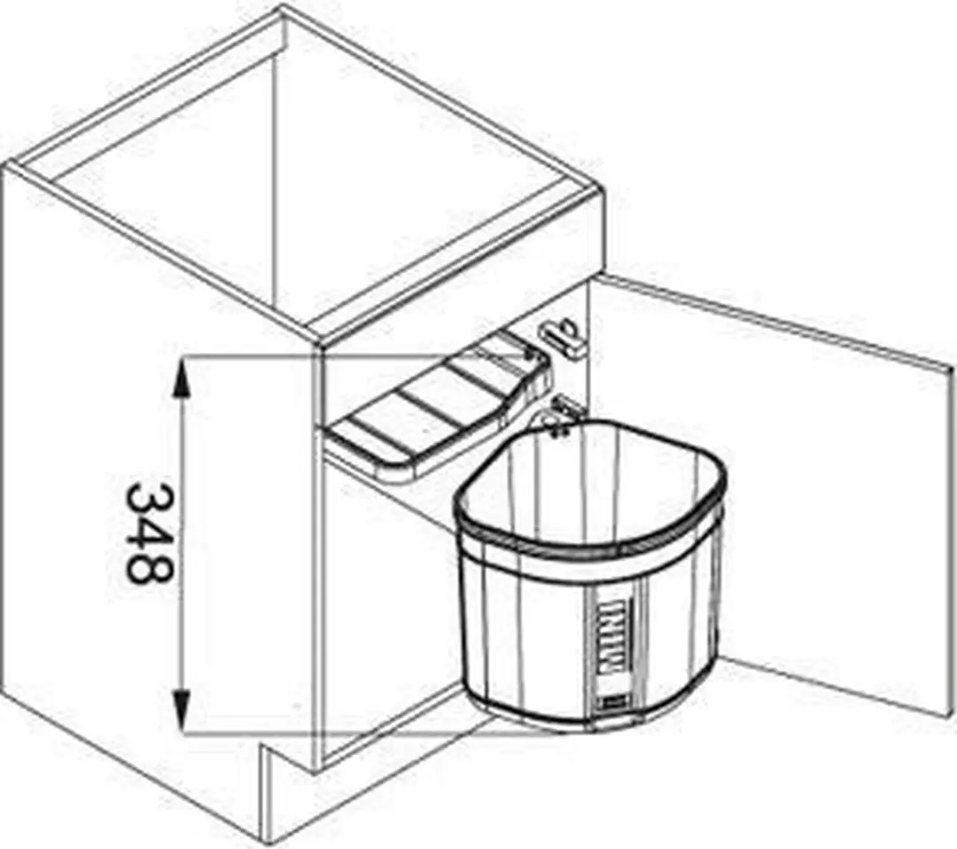 Franke Sorter Mini 1210176518 Draaibaar Afvalsysteem - 17,5L - Zwart - afbeelding 3 van 3