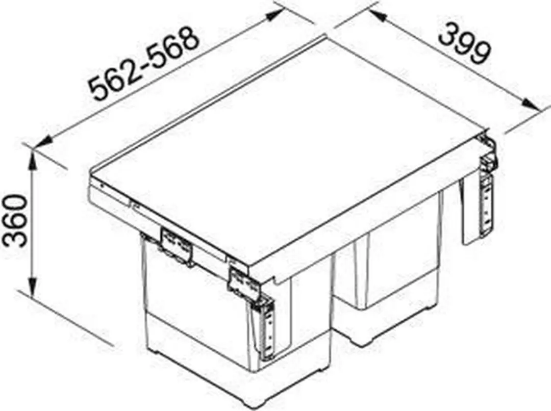 Franke Sorter Garbo 60-2 Inbouw Afvalsysteem 36L - Grijs - afbeelding 3 van 3