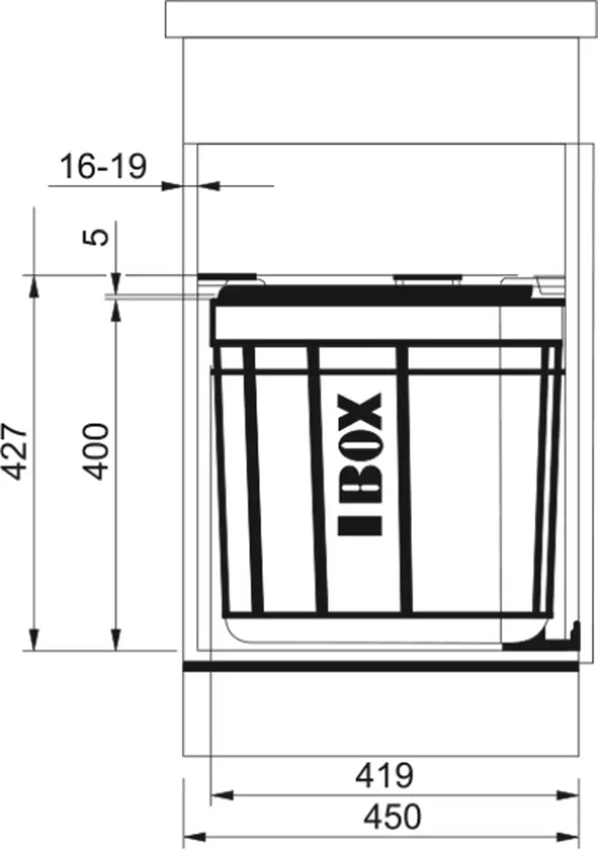 Franke Sorter Solo 45 Draaibaar Afvalsysteem 40L - Zwart - afbeelding 2 van 2