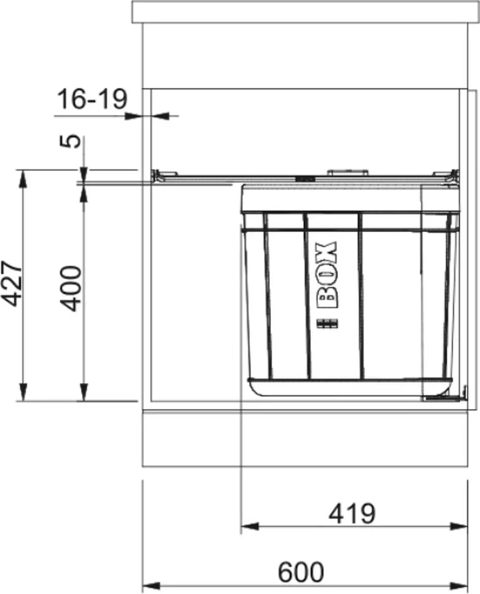 Franke Sorter Solo 60 Draaibaar Afvalsysteem 40L - Zwart - afbeelding 2 van 2