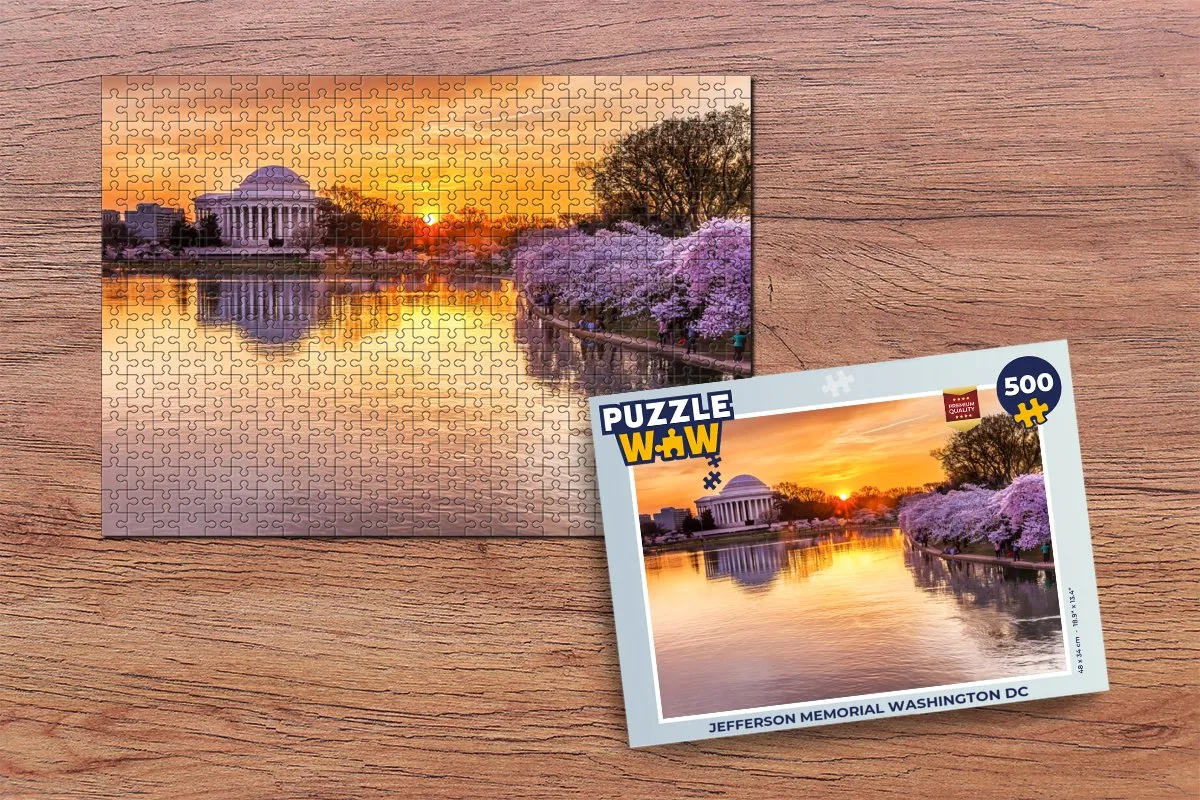 PuzzleWow Jefferson Memorial Washington DC Legpuzzel 500 Stuks - Multicolor