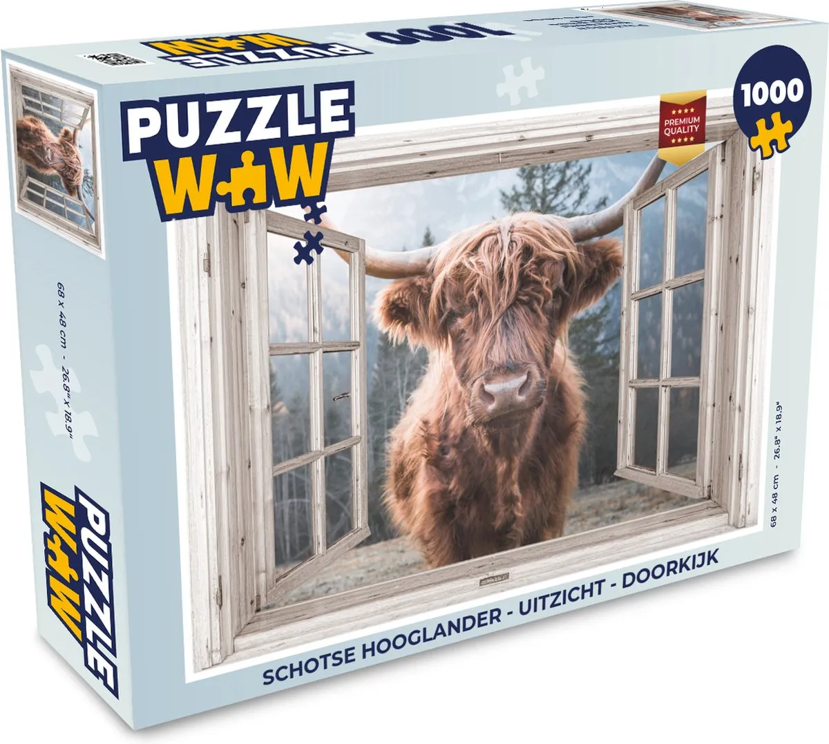 PuzzleWow Schotse Hooglander Legpuzzel 1000 Stuks
