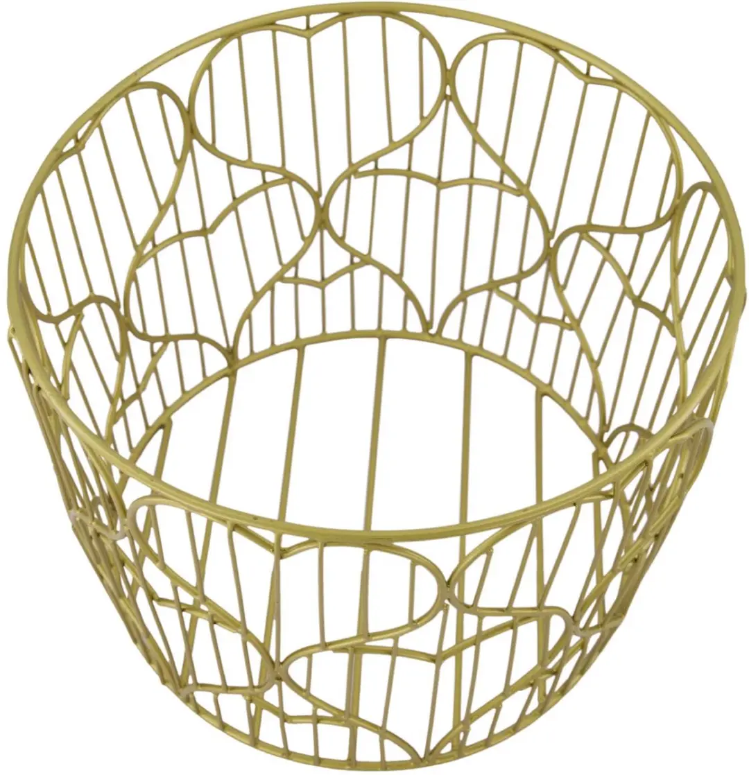 Zusss Basket Metal Wire Hearts S Metaal Gold