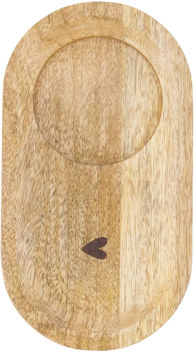 Zusss Serving Tray Wood Heart Mango Hout Naturel