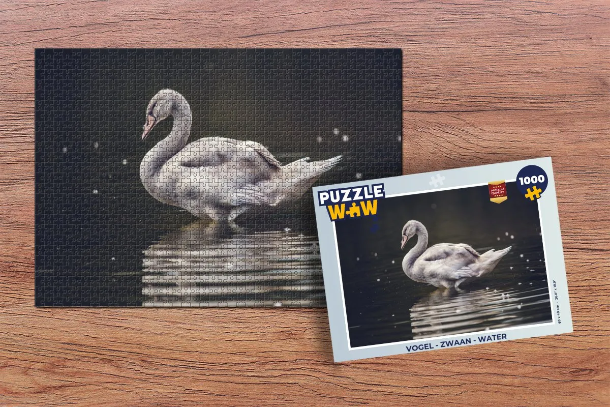PuzzleWow Vogel Zwaan Water Legpuzzel 1000 Stuks - Multicolor
