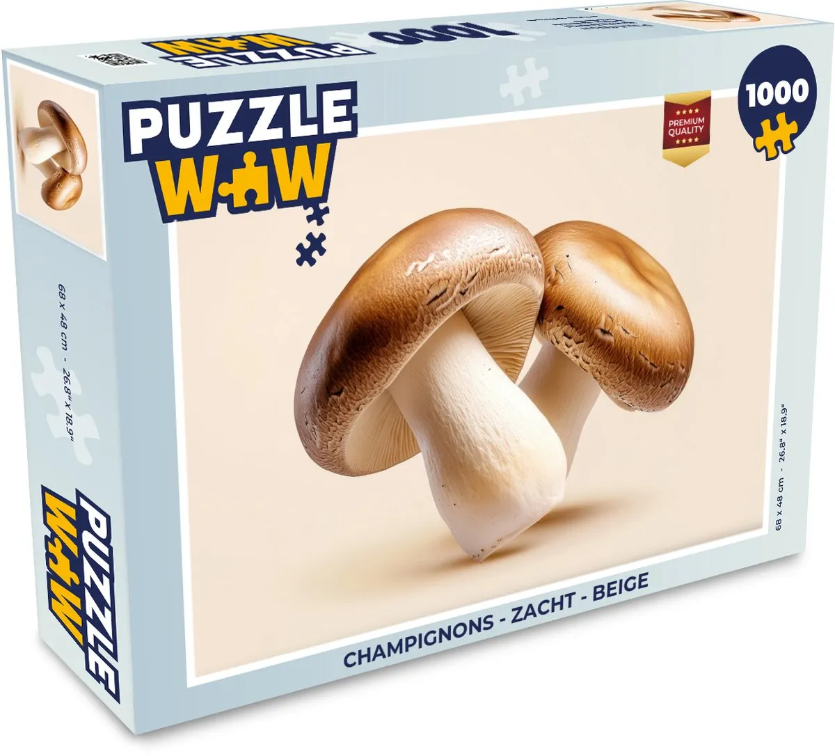 PuzzleWow Champignons Legpuzzel 1000 Stuks - Beige