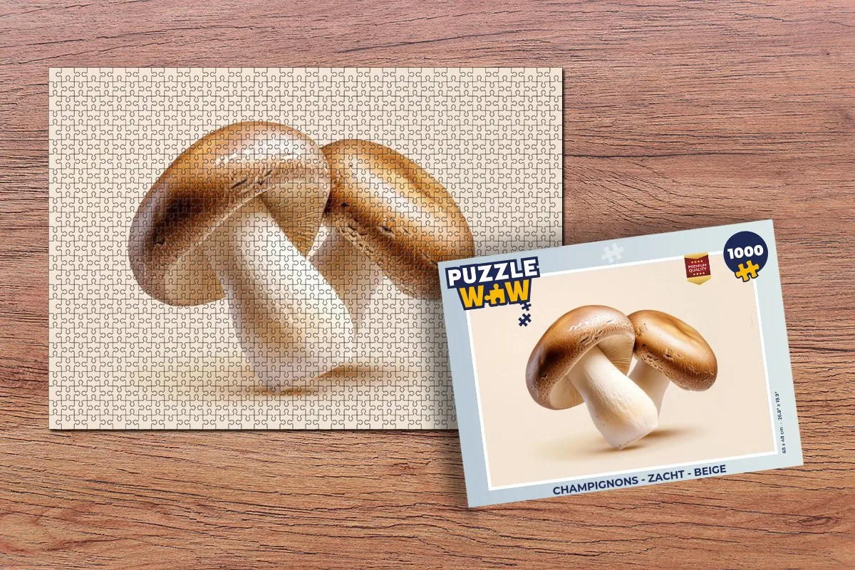 PuzzleWow Champignons Legpuzzel 1000 Stuks - Beige