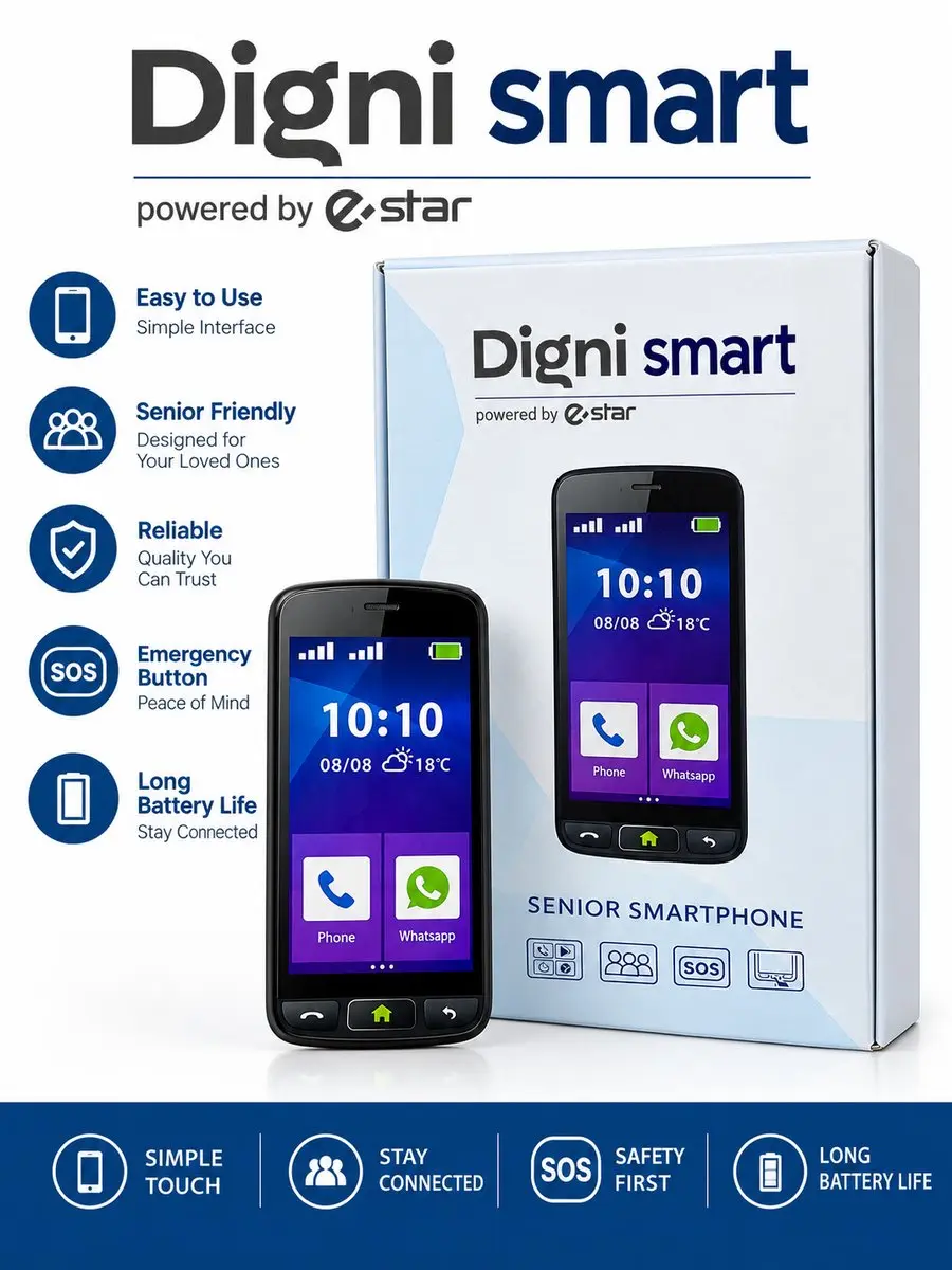 eSTAR Digni Smart 12,7 cm (5") Dual SIM Android 12 Go edition 4G USB Type-C 16 G