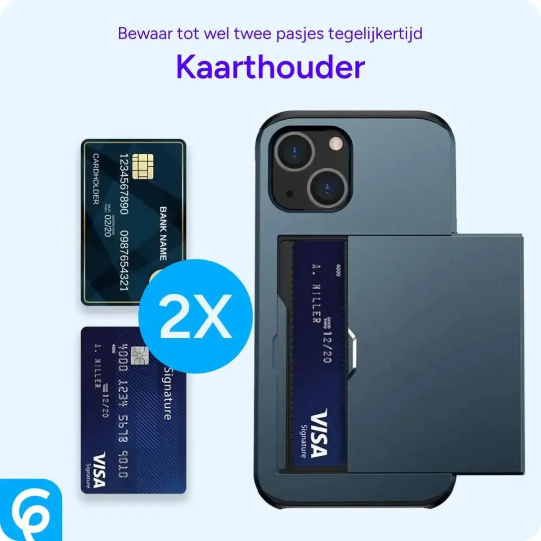 Selected Hoesje Samsung Galaxy A55 - Kaarthouder 2 Pasjes - Blauw