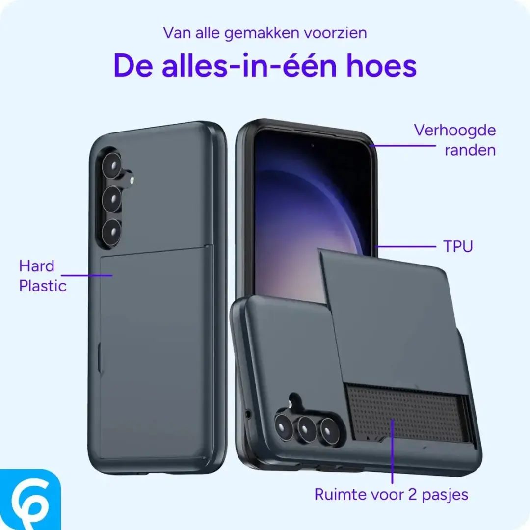 Selected Hoesje Samsung Galaxy A55 - Kaarthouder 2 Pasjes - Blauw