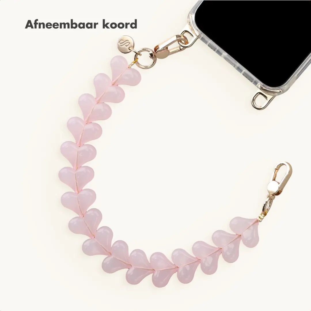 Selencia Universeel Telefoonkoord Lova Hartjes SH00101060 - Milky Pink