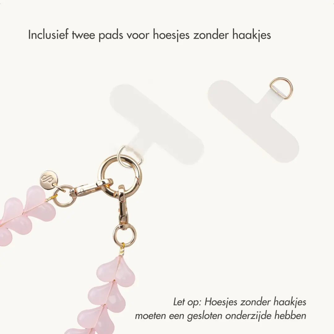 Selencia Universeel Telefoonkoord Lova Hartjes SH00101060 - Milky Pink