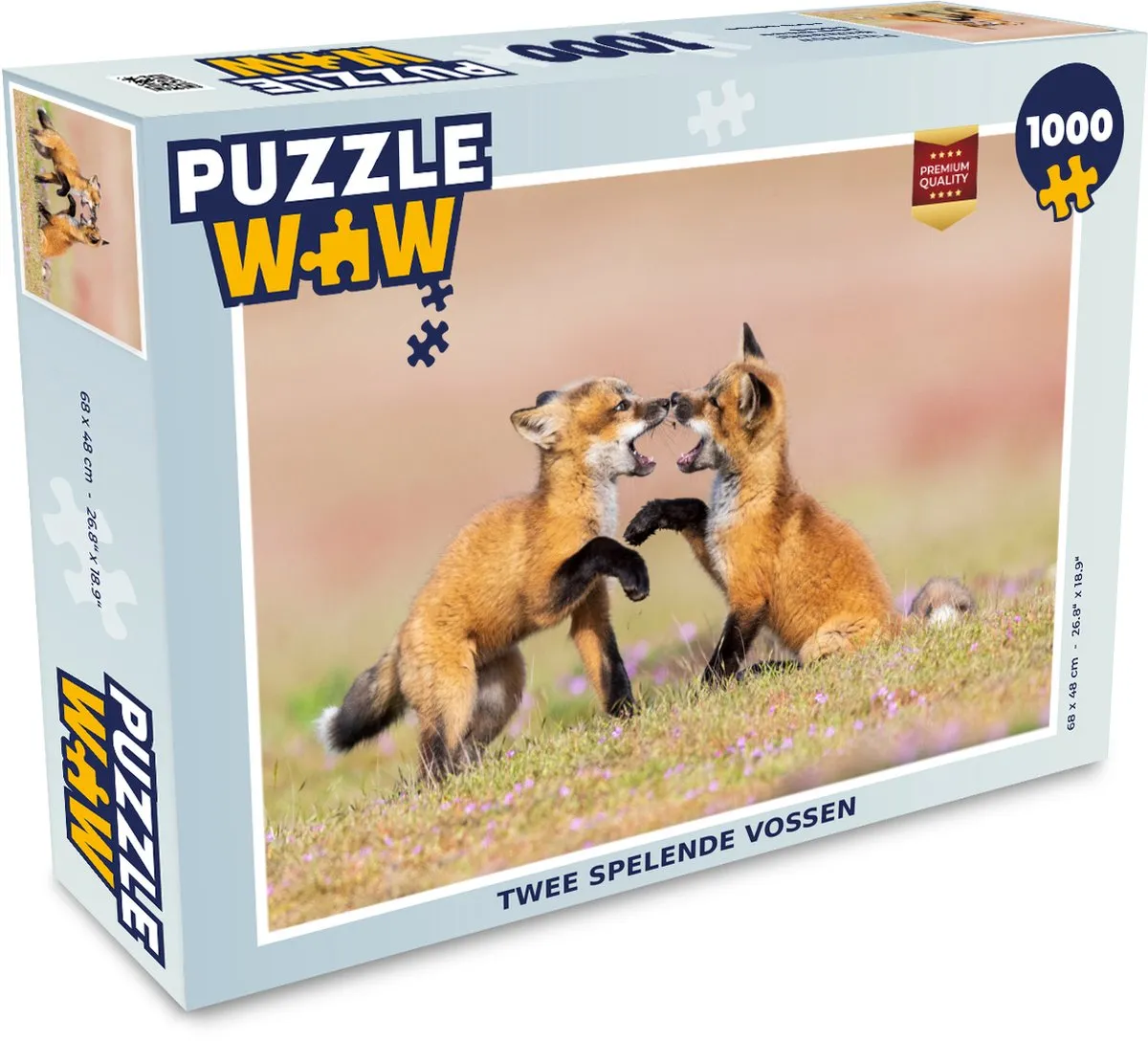 PuzzleWow Vossen Bloemen Portret Legpuzzel 1000 Stuks - Multicolor