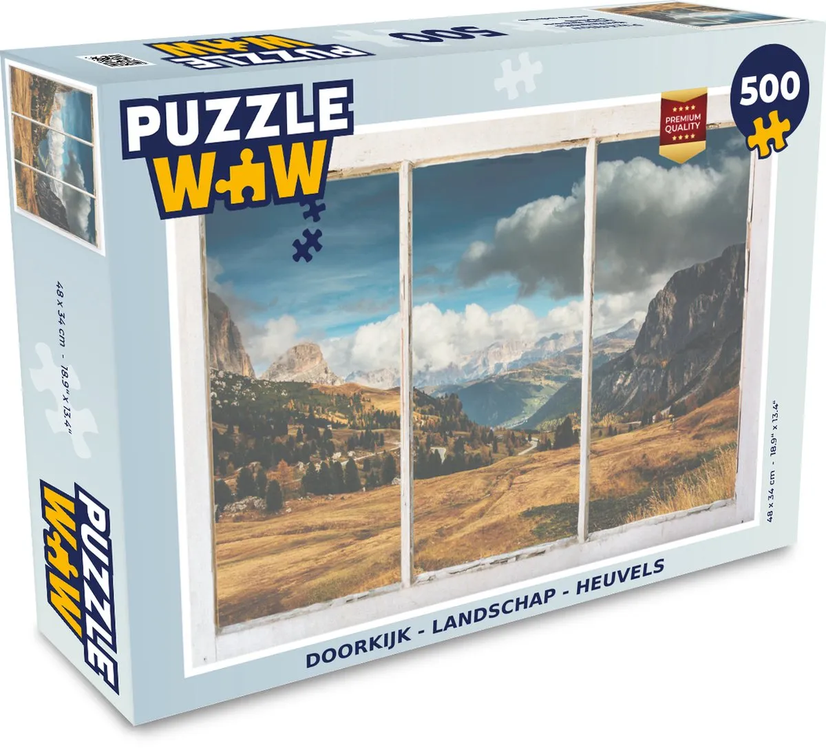 PuzzleWow Doorkijk Landschap Legpuzzel 500 Stuks - Multicolor