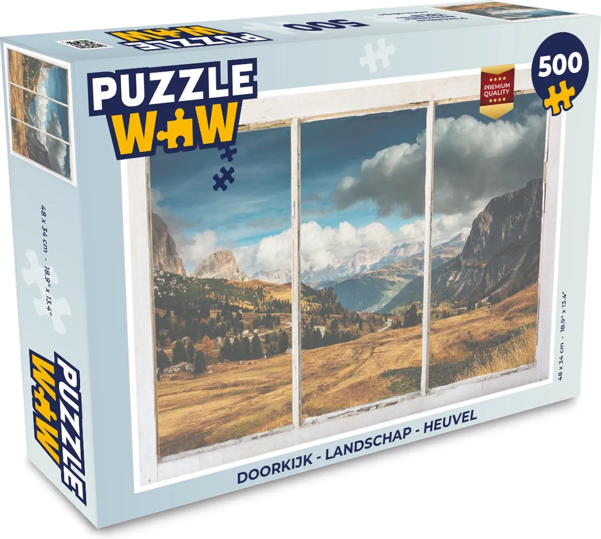 PuzzleWow Doorkijk Landschap Legpuzzel 500 Stuks - Multicolor
