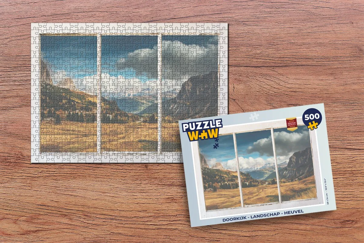 PuzzleWow Doorkijk Landschap Legpuzzel 500 Stuks - Multicolor