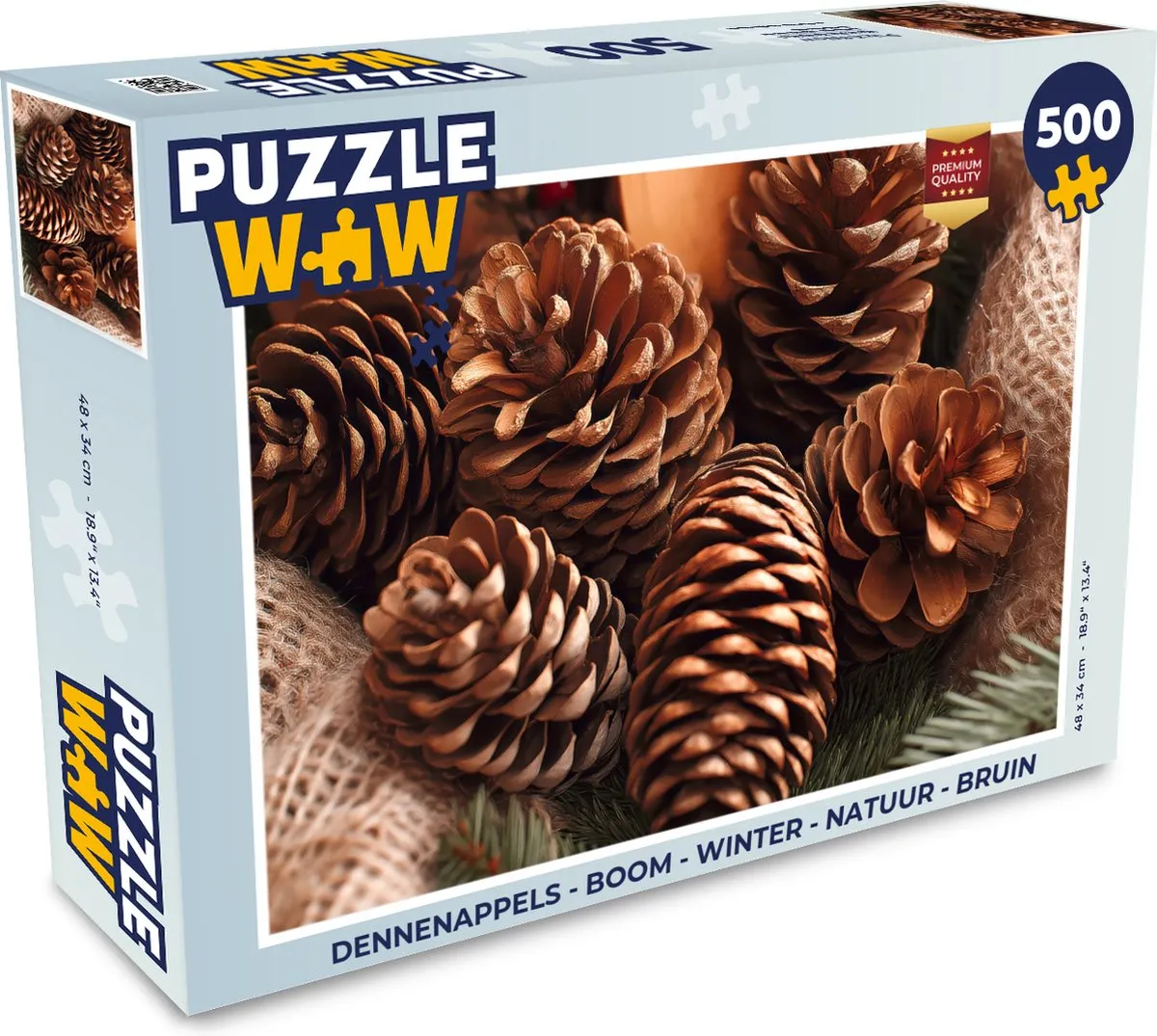 PuzzleWow Dennenappels Legpuzzel 500 Stuks