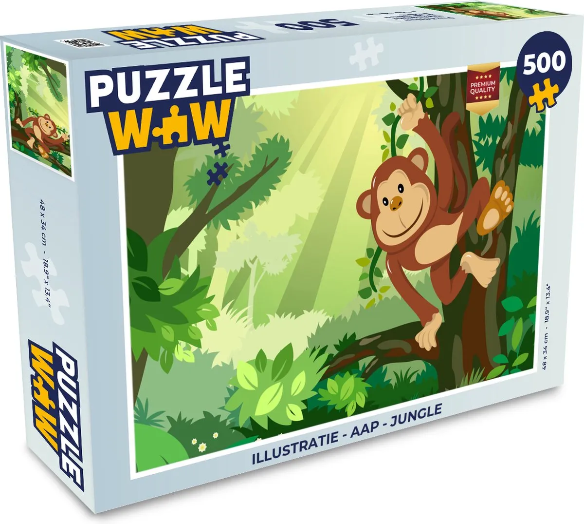 PuzzleWow Jungle Aap Legpuzzel 500 Stuks