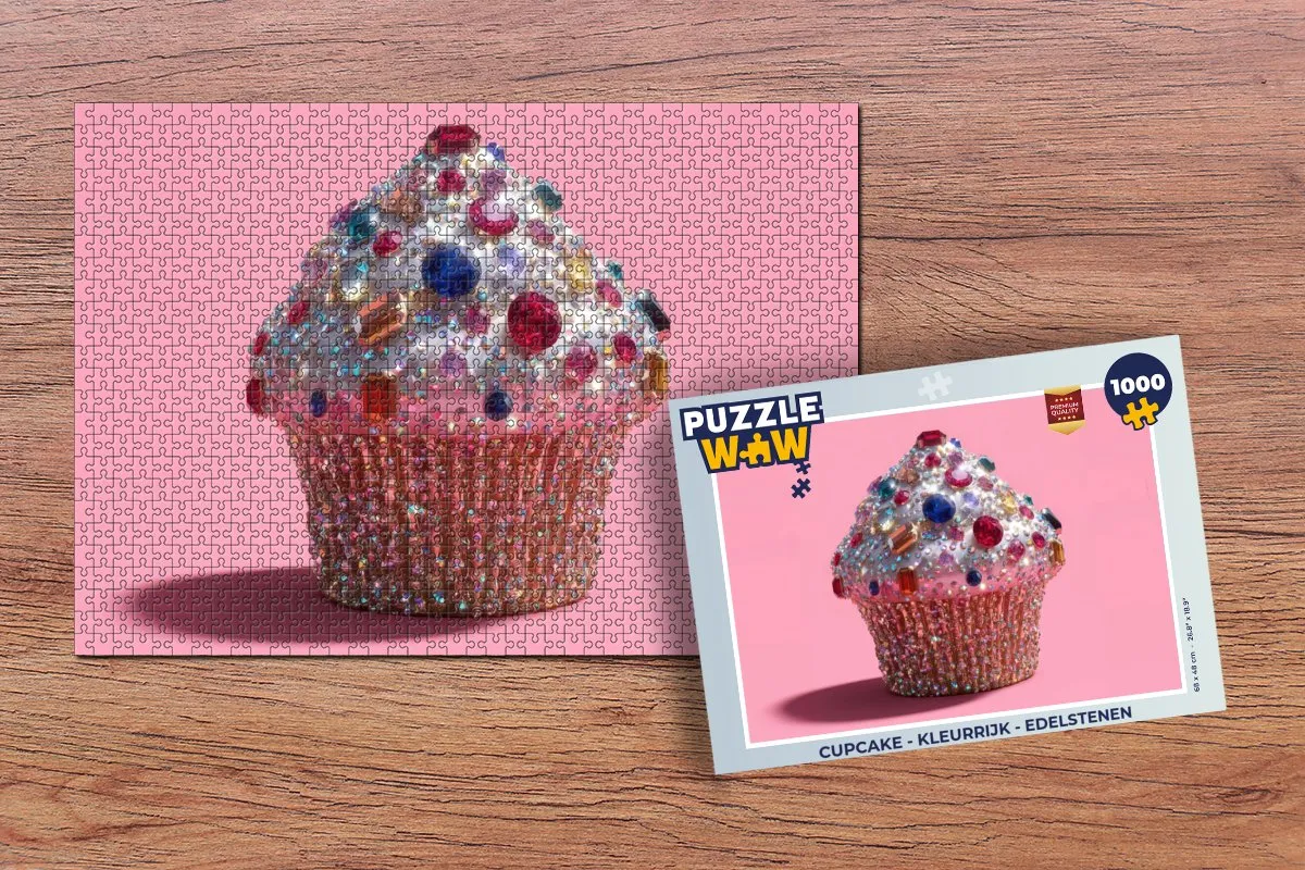 PuzzleWow Cupcake Legpuzzel 1000 Stuks - Edelstenen