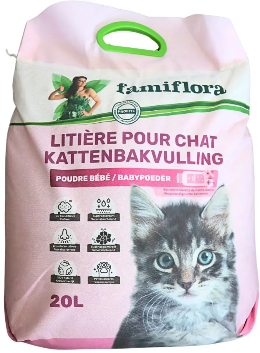 Famiflora kattenbakvulling babypoeder 20L
