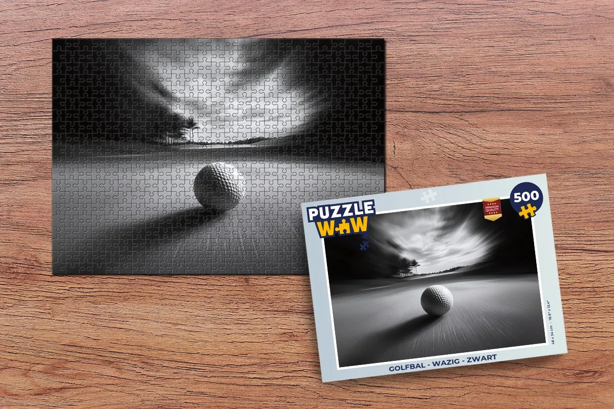 PuzzleWow Golfbal Puzzel 500 Stuks - Zwart