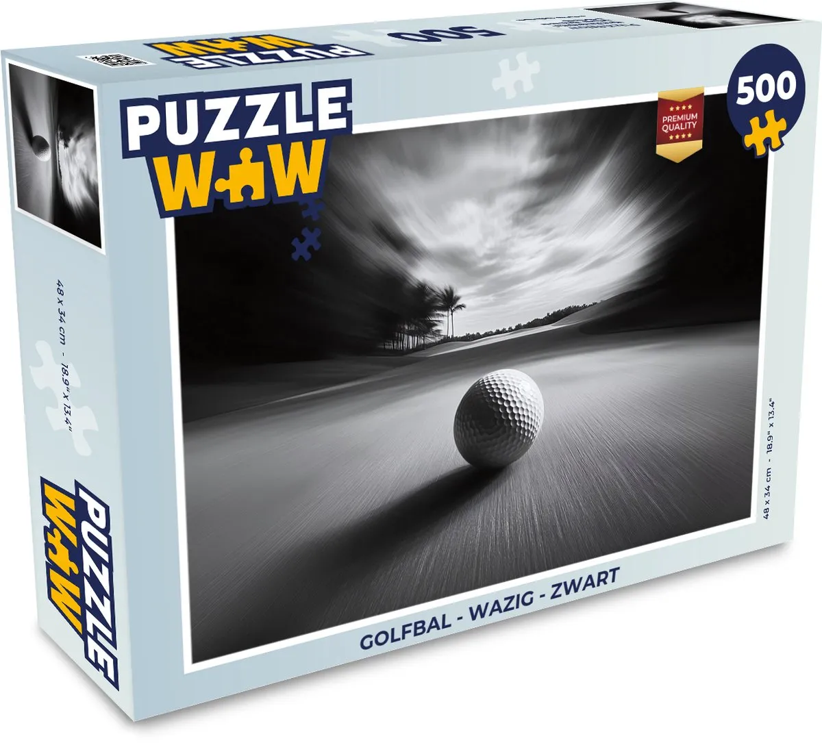 PuzzleWow Golfbal Puzzel 500 Stuks - Zwart