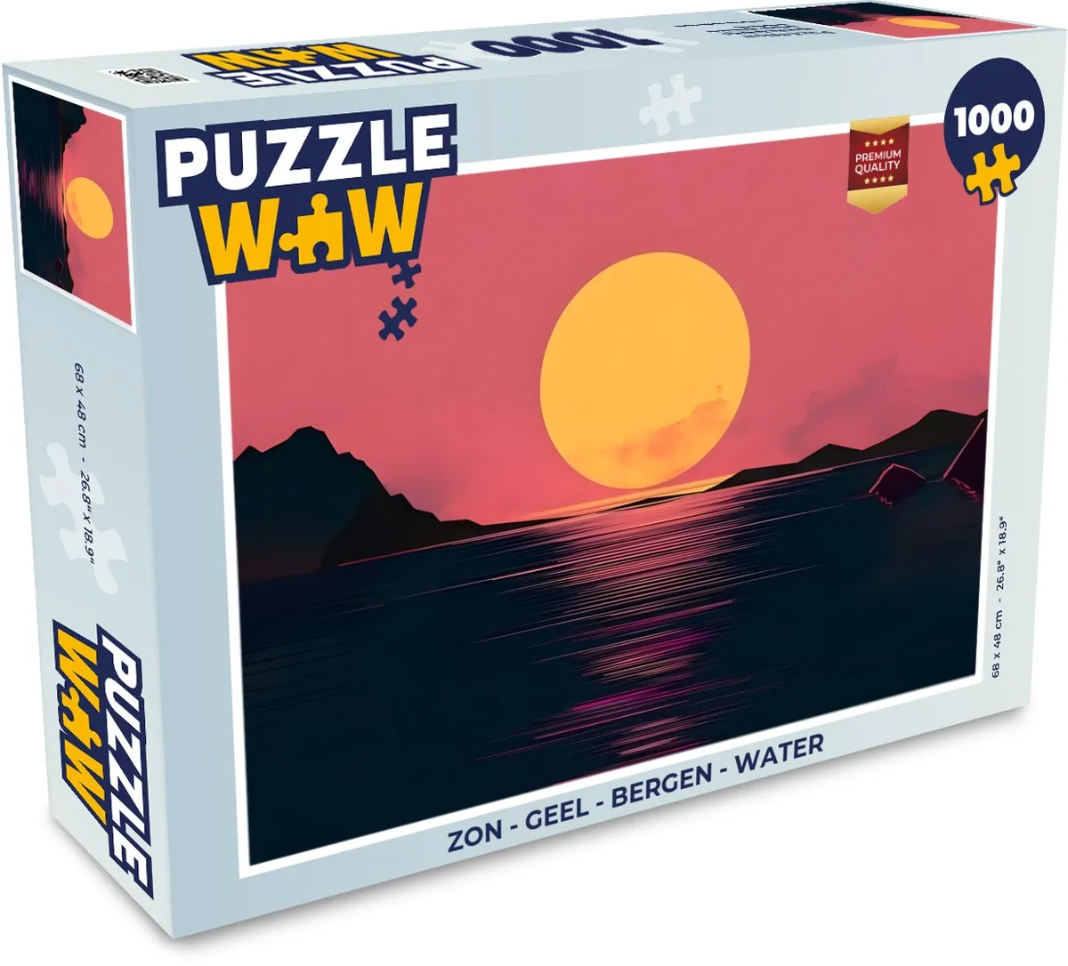 PuzzleWow Bergen & Water Legpuzzel 1000 Stuks - Geel