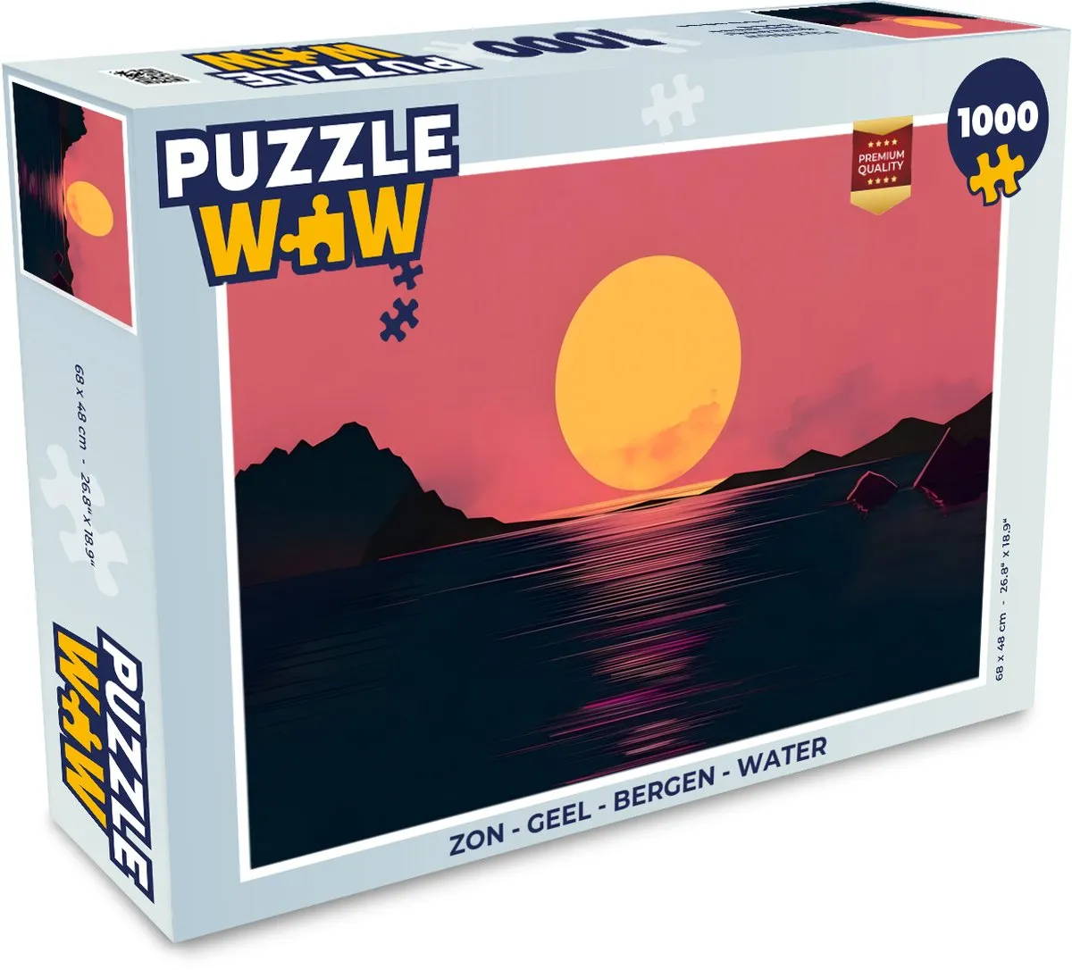 PuzzleWow Bergen & Water Legpuzzel 1000 Stuks - Geel