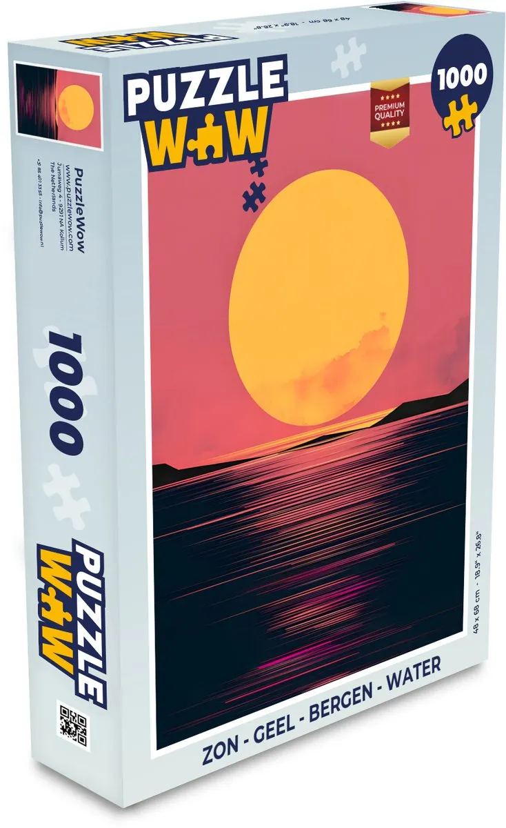 PuzzleWow Bergen & Water Legpuzzel 1000 Stuks - Geel