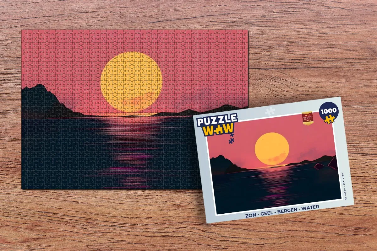 PuzzleWow Bergen & Water Legpuzzel 1000 Stuks - Geel