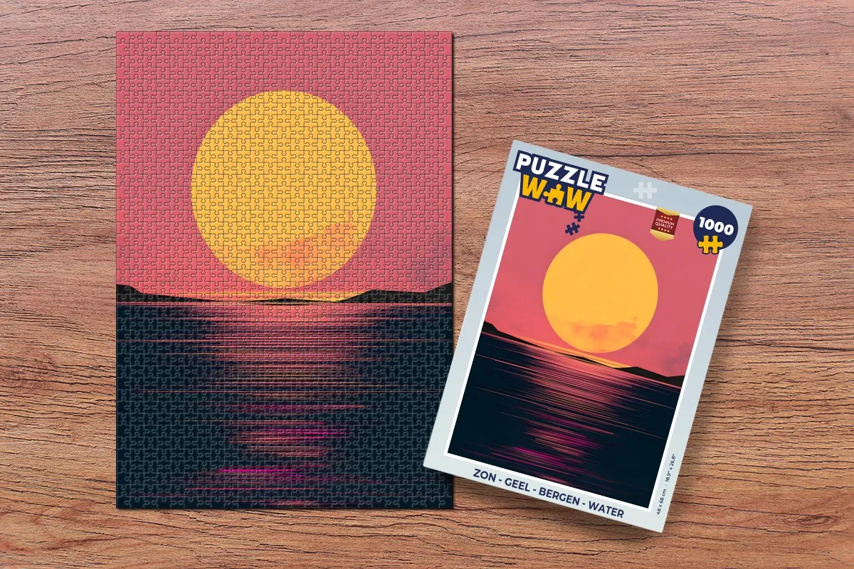 PuzzleWow Bergen & Water Legpuzzel 1000 Stuks - Geel