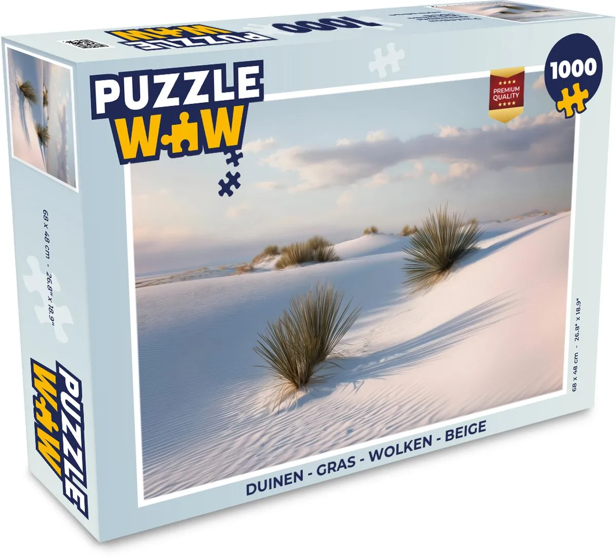 PuzzleWow Legpuzzel 1000 Stuks - Duinen/Gras/Wolken