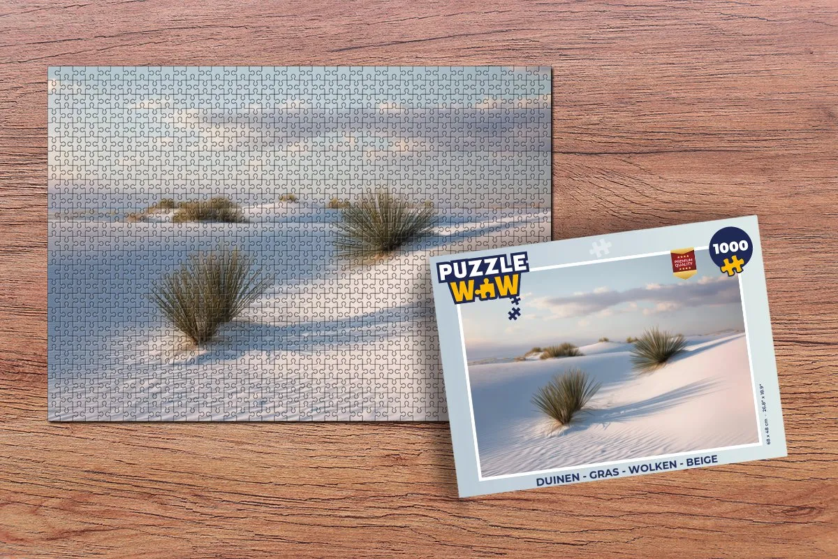 PuzzleWow Legpuzzel 1000 Stuks - Duinen/Gras/Wolken