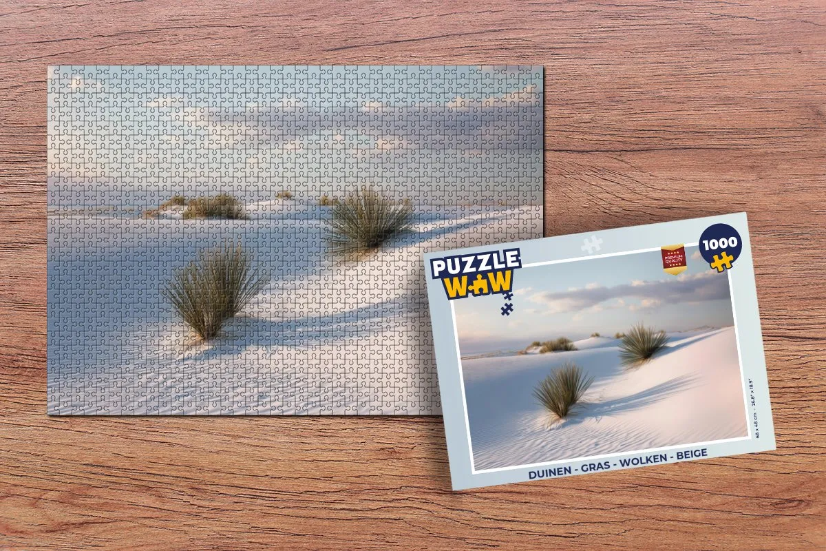 PuzzleWow Legpuzzel 1000 Stuks - Duinen/Gras/Wolken