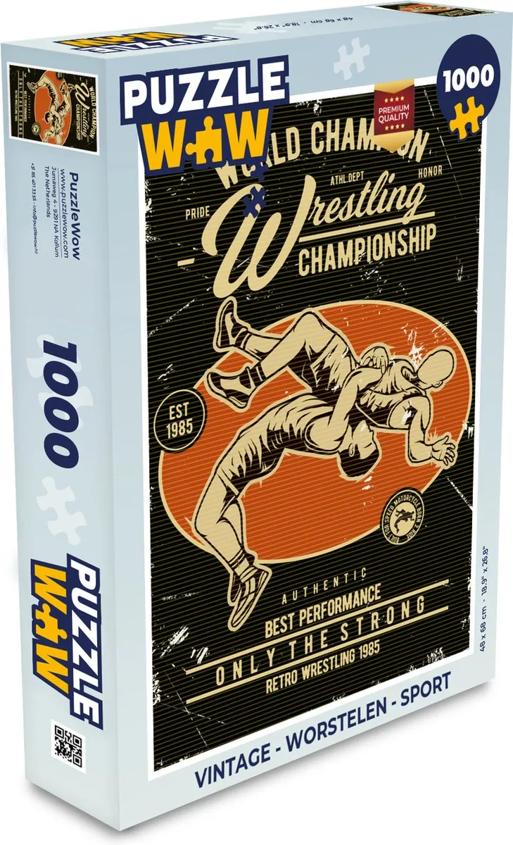 PuzzleWow Vintage Worstelen Legpuzzel 1000 Stuks - Multicolor