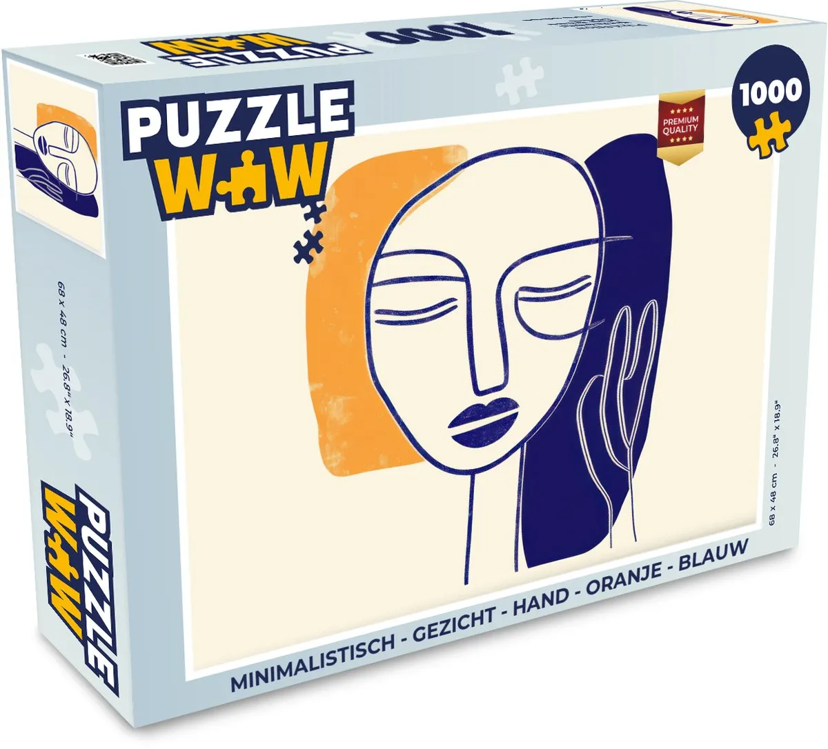 PuzzleWow Minimalistisch Gezicht Hand Legpuzzel 1000 Stuks