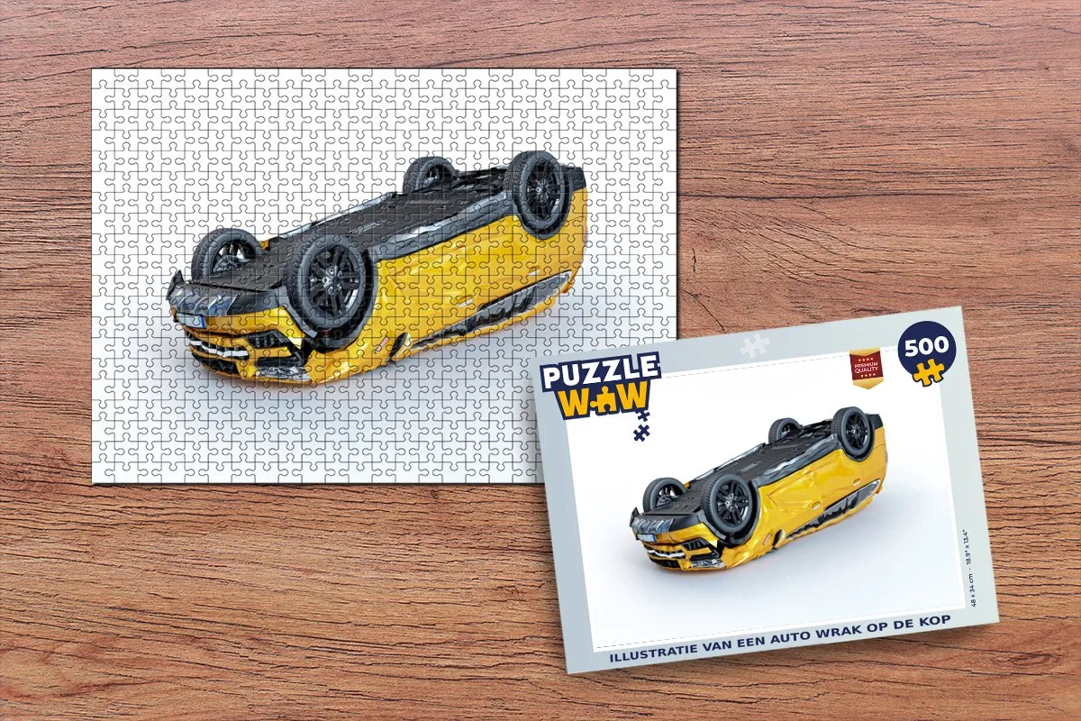 PuzzleWow Auto Wrak Legpuzzel 500 Stuks - Multicolor