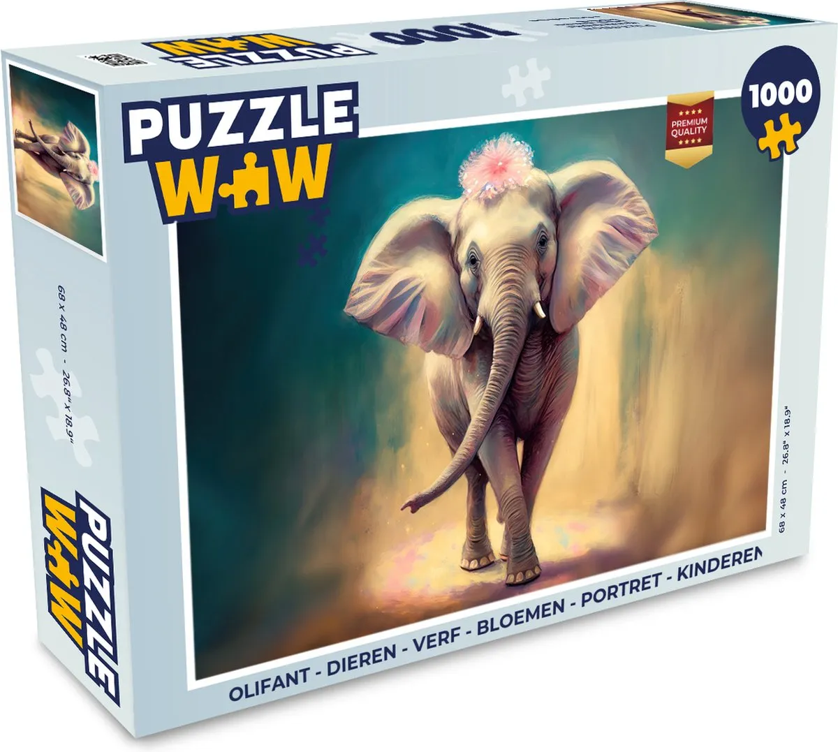PuzzleWow Olifant Legpuzzel 1000 Stuks - Multicolor
