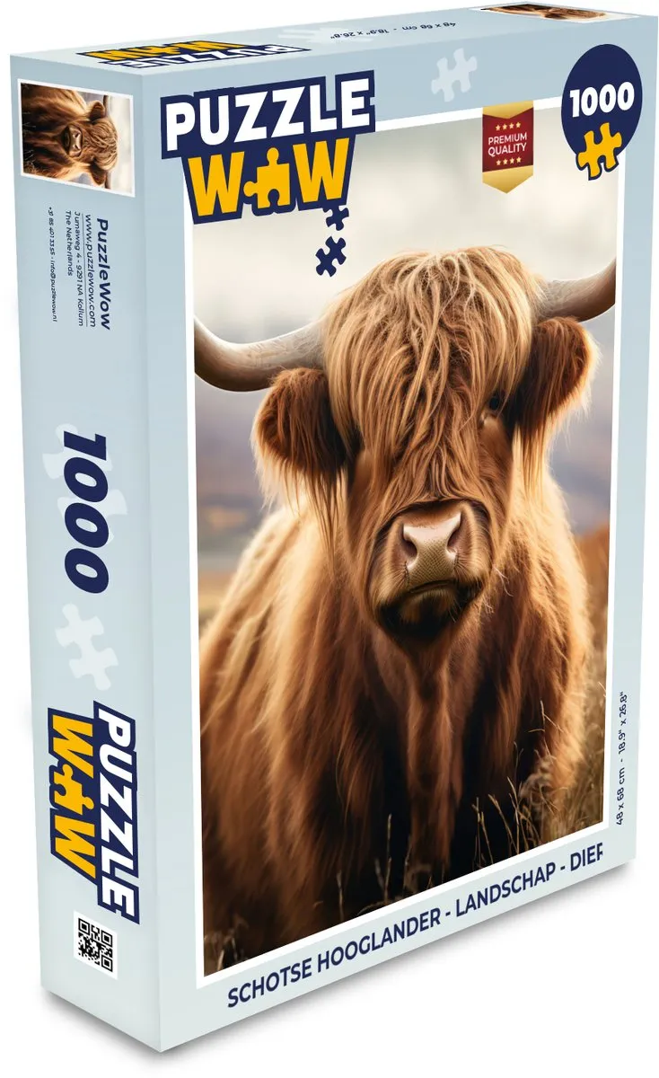 PuzzleWow Schotse Hooglander Puzzel 1000 Stuks