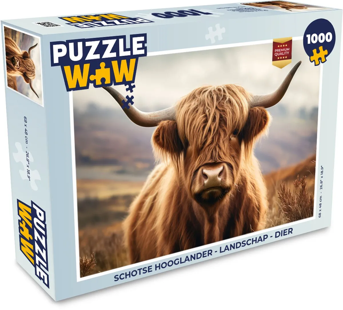 PuzzleWow Schotse Hooglander Puzzel 1000 Stuks
