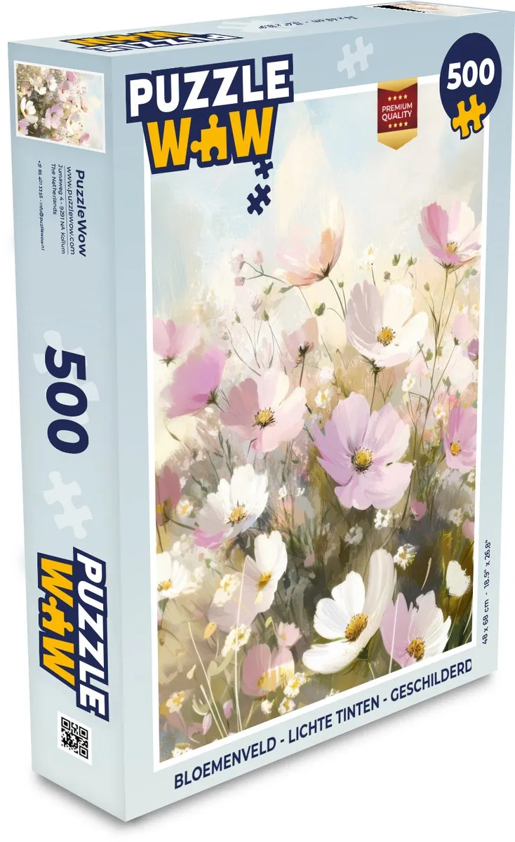 PuzzleWow Bloemenveld Legpuzzel 500 Stuks