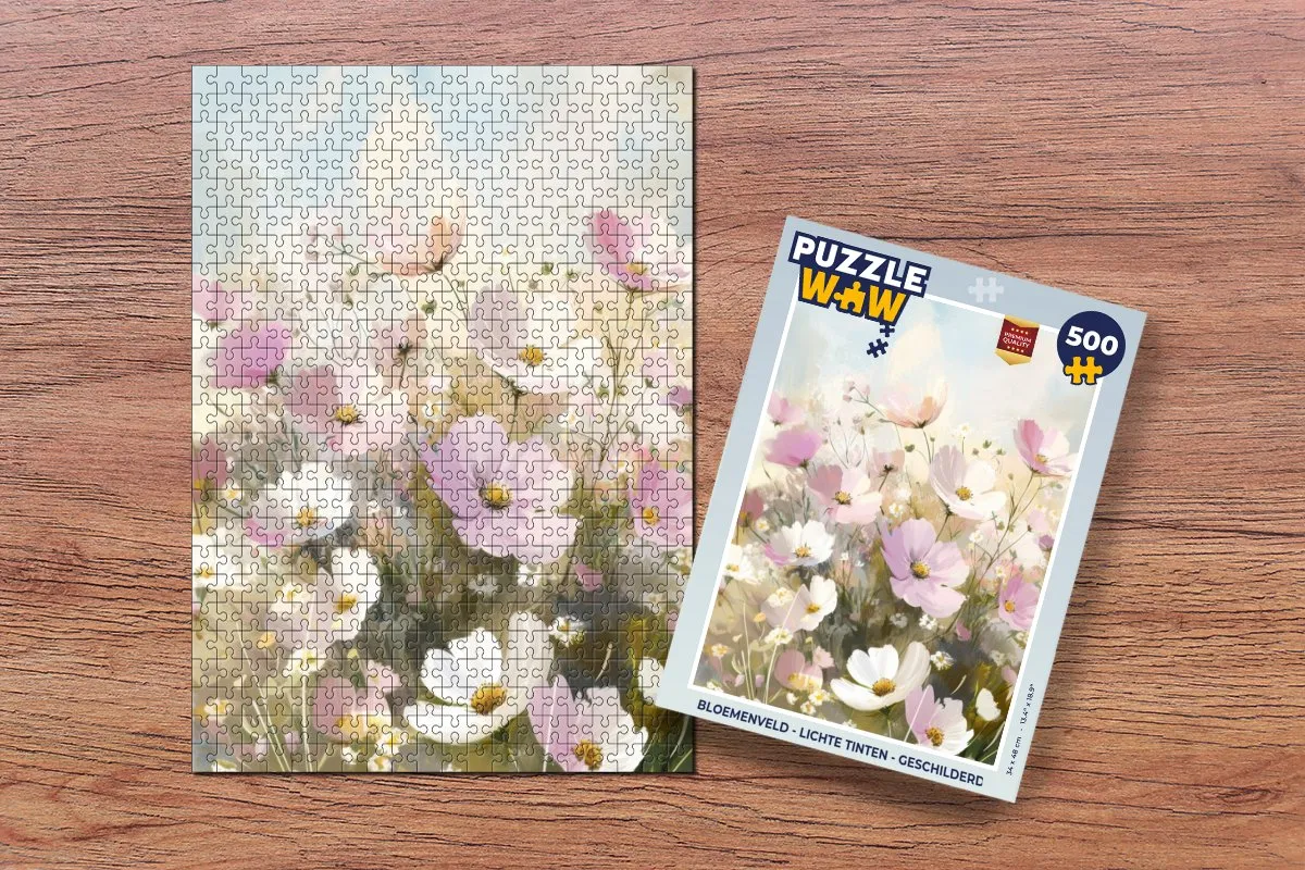 PuzzleWow Bloemenveld Legpuzzel 500 Stuks