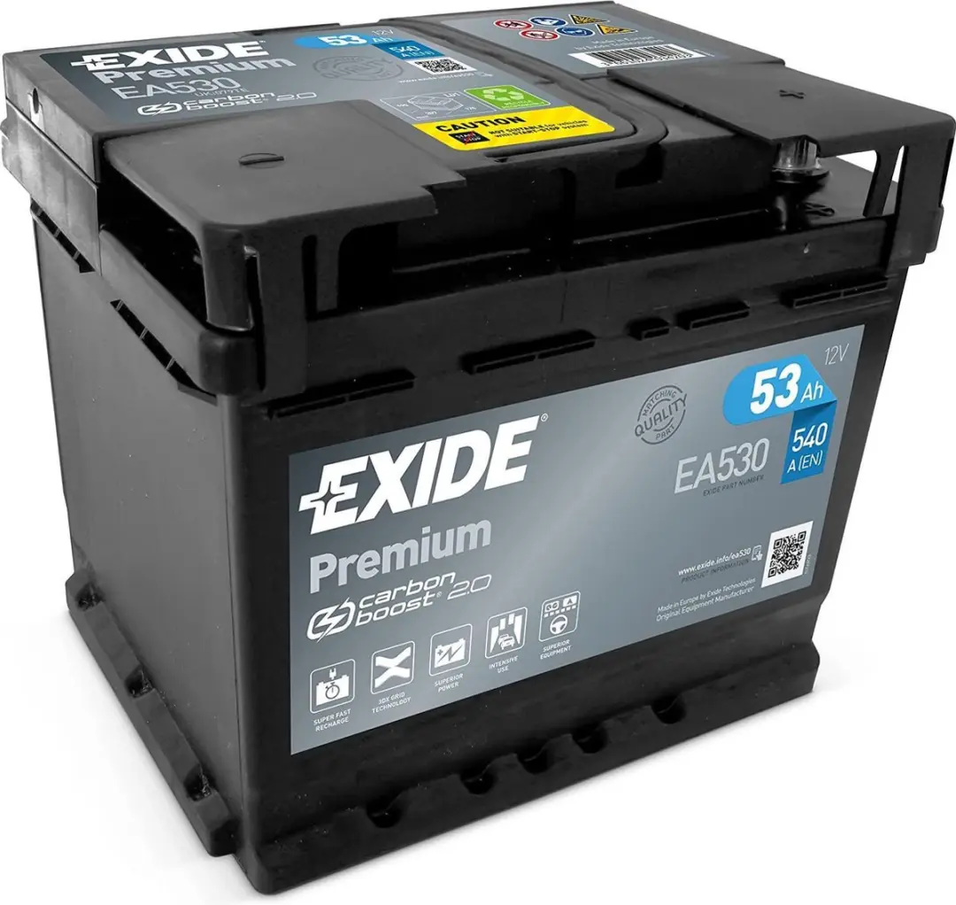 Exide Premium Accu 12V 53Ah 207X175X190